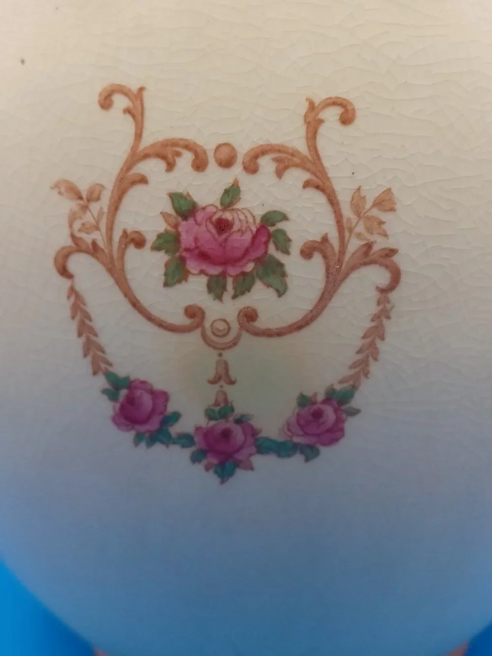 Antique Art Nouveau Crown Ducal Ware Large Rose Pitcher Vase 11.75 X 11